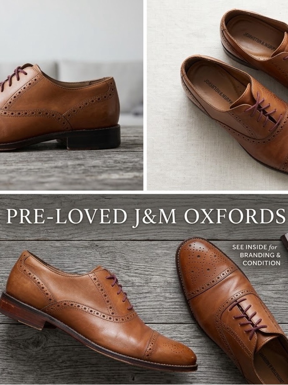 Men's Tan Leather Johnston and Murphy Oxfords